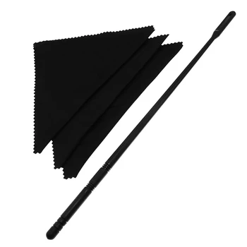 Flaut Tijă de Curățare Cu 3Pcs Curățare Tampoane de Flaut Kit de Curățare Flaut Curat Flaut Cârpă de Lustruit, Negru