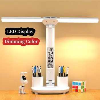 2023 noi cu LED-uri Lampa de Birou USB Estompat contact cu Calendar Ceas Temperatura Lumina de Noapte Pliabil Lampă de Masă pentru Studiu Lampa de Citit