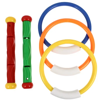5PCS Scufundări Jucării de Piscină Set de Inot Dive Jucării de Apă Subacvatic Inel Scufundări Bastoane de Exterior Jucarii de Apa Set Piscina pentru Copii Jucării pentru Distracție