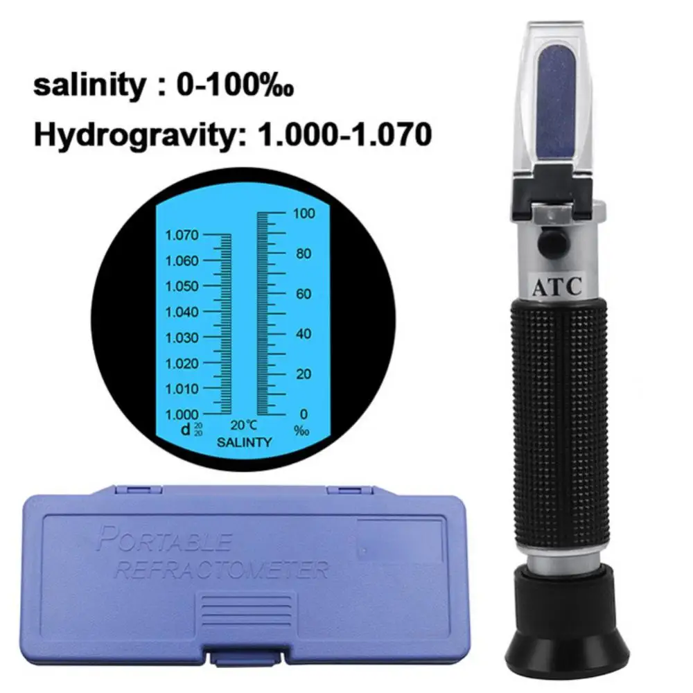 1/2 BUC Portabile 0-100% Salinitate Acvariu ATC Refractometru 1.000-de 1,070 SG Salinitatea apei de mare Salinometer Pentru Acvariu