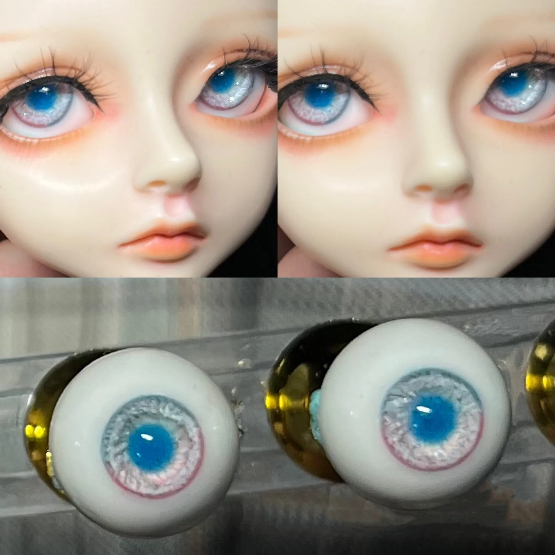 1/3 1/4 1/6 BJD Papusa Siguranța Ochi, 14mm Crystal Blue Rose Red Procesul de Rășină Ocular 1 Pereche