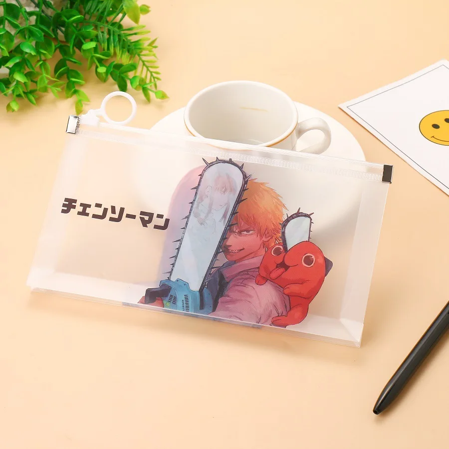1 Buc NOU Anime Drujba Om din PVC Transparent Papetărie Creion Saci de Mare Capacitate cu Fermoar penar Husă Școala de Papetarie