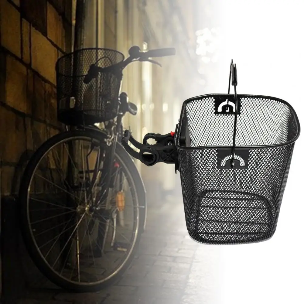 1 Set de Biciclete Față de Coș de Fier Biciclete Coș Durabil Unic de Plasă de Metal Biciclete Coș cu Eliberare Rapidă, Suport pentru Bicicleta