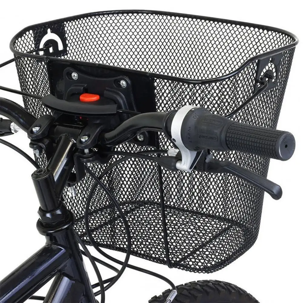 1 Set de Biciclete Față de Coș de Fier Biciclete Coș Durabil Unic de Plasă de Metal Biciclete Coș cu Eliberare Rapidă, Suport pentru Bicicleta