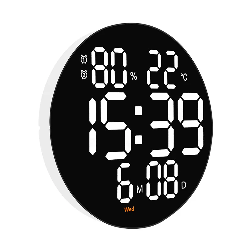10 Inch Rotund Simplu CONDUS Ceas de Perete Camera de zi Multi-funcție Ceas Electric Mut de Temperatură și Umiditate