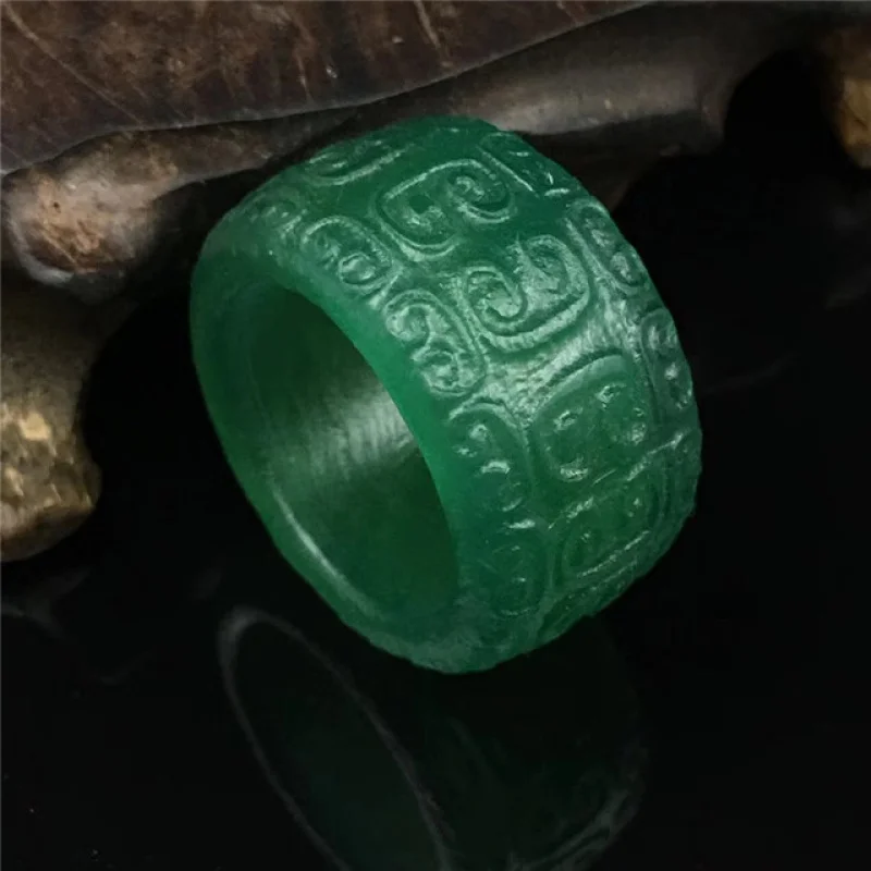 100% verde jad galben inele agat de mână-sculptate în jad inel bărbați femei jad brand de bijuterii ring