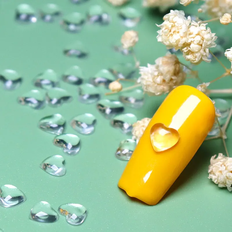 100buc 3D Transparent Dragoste Inima Unghii Farmece Clar Stras Decorare pentru DIY Accesorii Manichiura Unghii Stilist Consumabile 6mm
