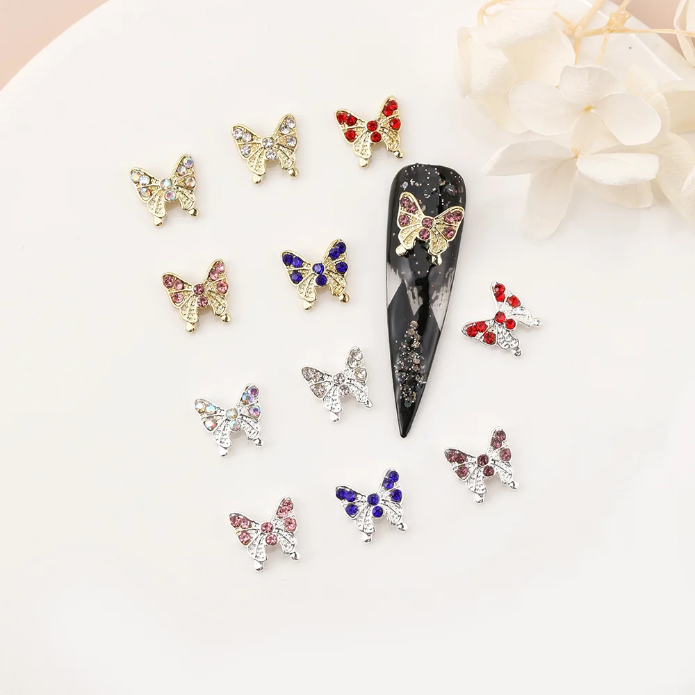 10buc Fluture Cristal Strasuri Unghii Farmece Aliaj Diamante Colorate Stralucitor Decoratiuni Unghii 3D Lux de Metal de Unghii Accesorii