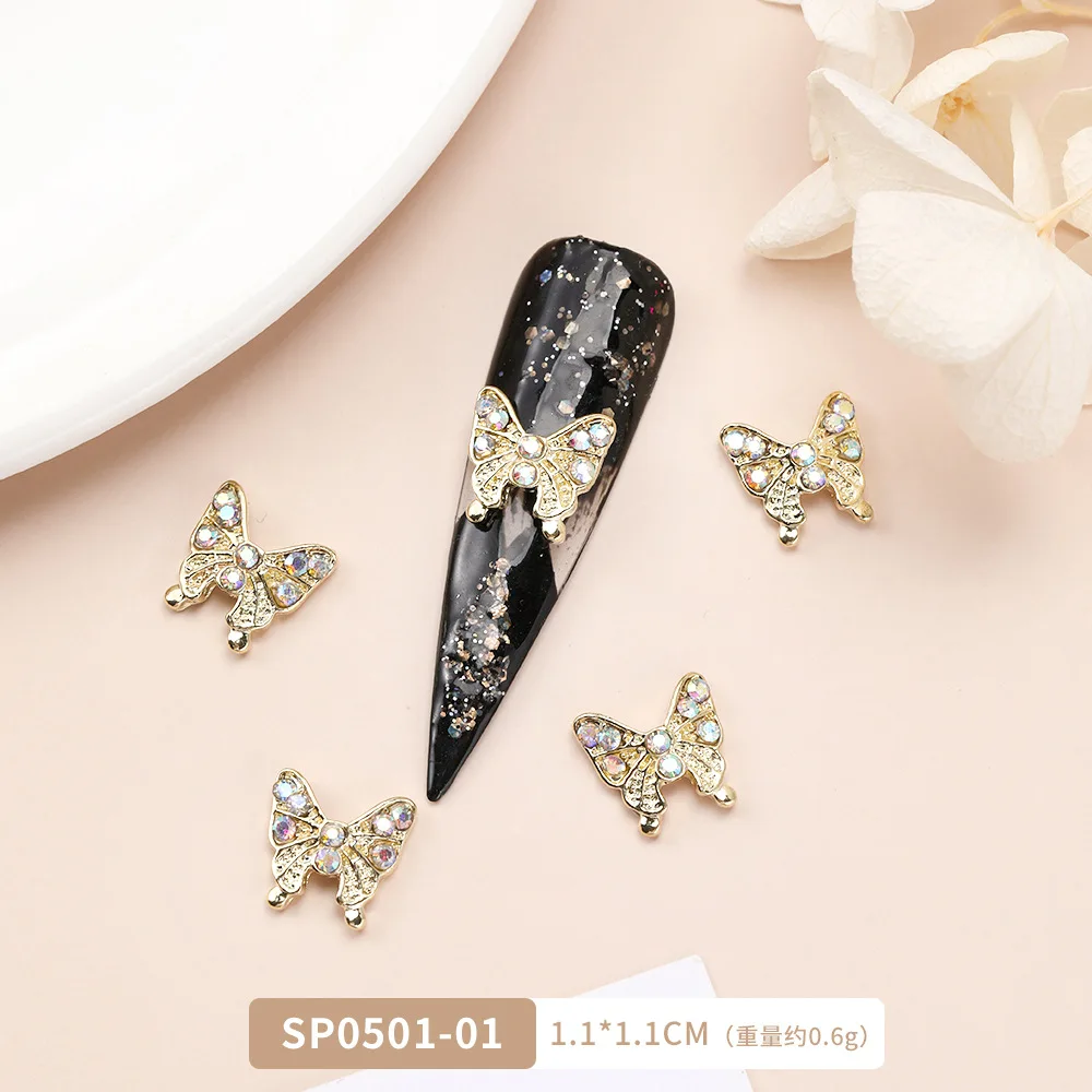 10buc Fluture Cristal Strasuri Unghii Farmece Aliaj Diamante Colorate Stralucitor Decoratiuni Unghii 3D Lux de Metal de Unghii Accesorii
