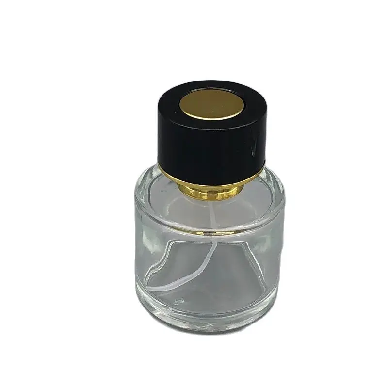 10buc Parfum Umple din nou Sticla de Sticlă Clară 50ml Pompă cu Șurub de Lux de Aur Negru Capac Parfum Gol Rotund Spray Atomizor Ceață Sticle