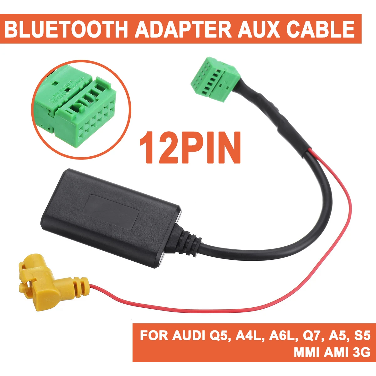 12 Pini Pentru Audi Q5 A4L A6L Q7 A5 S5 Masina Wireless MMI AMI 3G bluetooth AUX Cablu Adaptor Auto AUX-IN Radio Audio Stereo Intrare