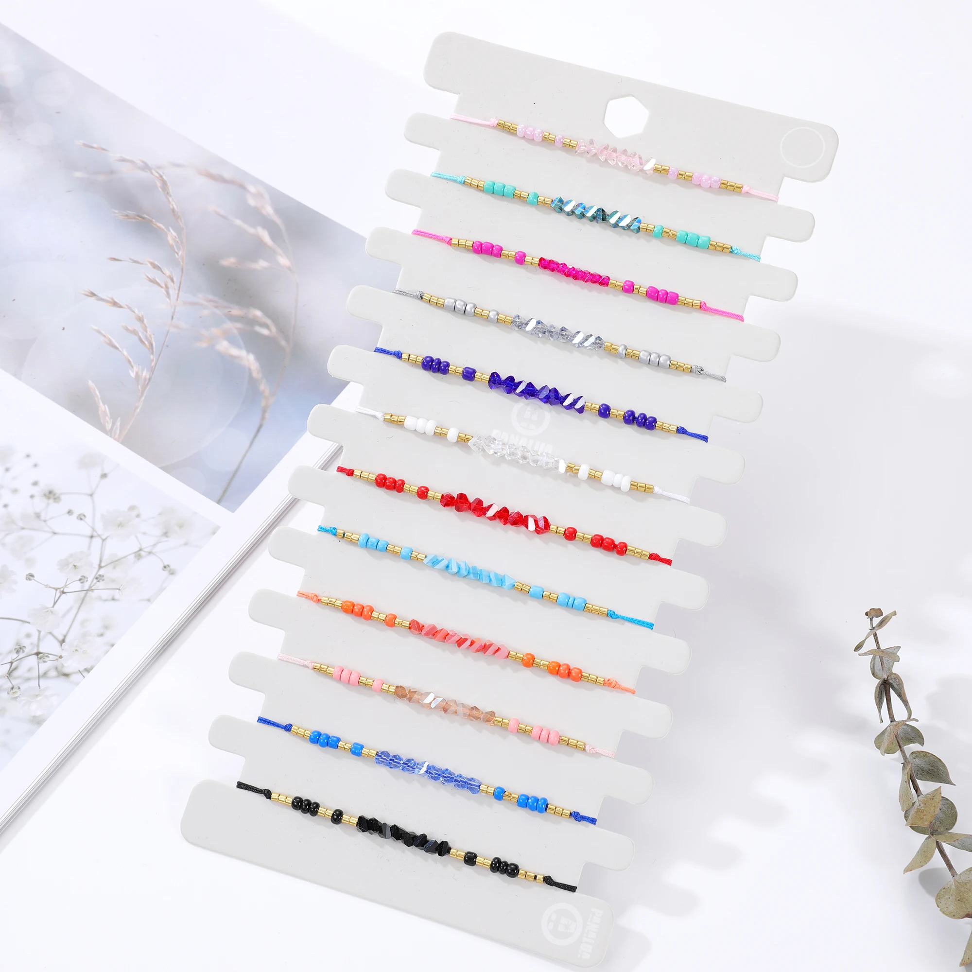 12Pcs Neregulate Cristal Fatetate Braceles Brățări pentru Femei Reglabil Împletite Ceara Lanț de Frânghie Brățară Manșetă de Bijuterii en-Gros