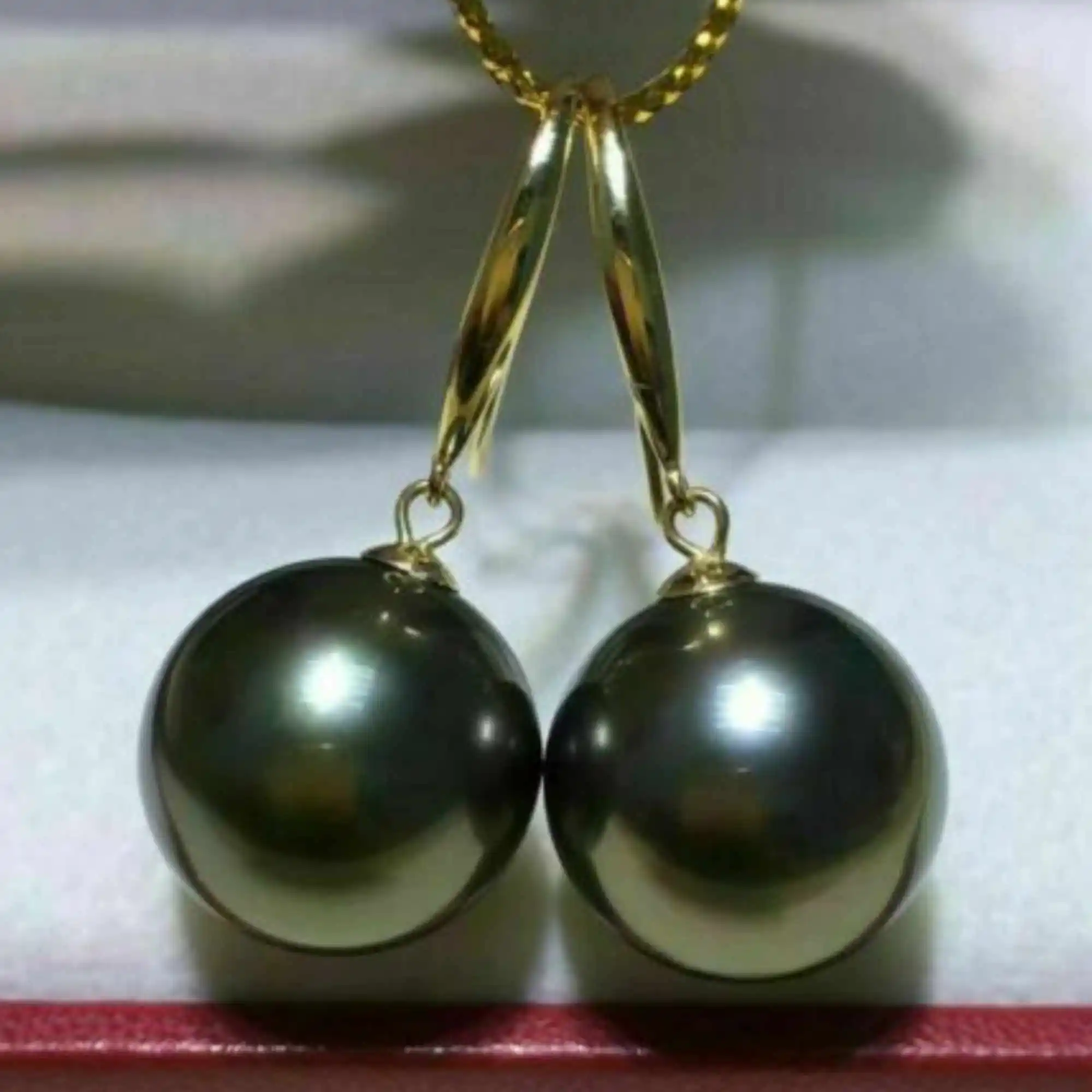 16mm Naturala negru Tahitian rotund shell pearl aur de 14K cercei Accesorii de CARNAVAL de ziua Recunostintei Bijuterii Femei Halloween Cârlig