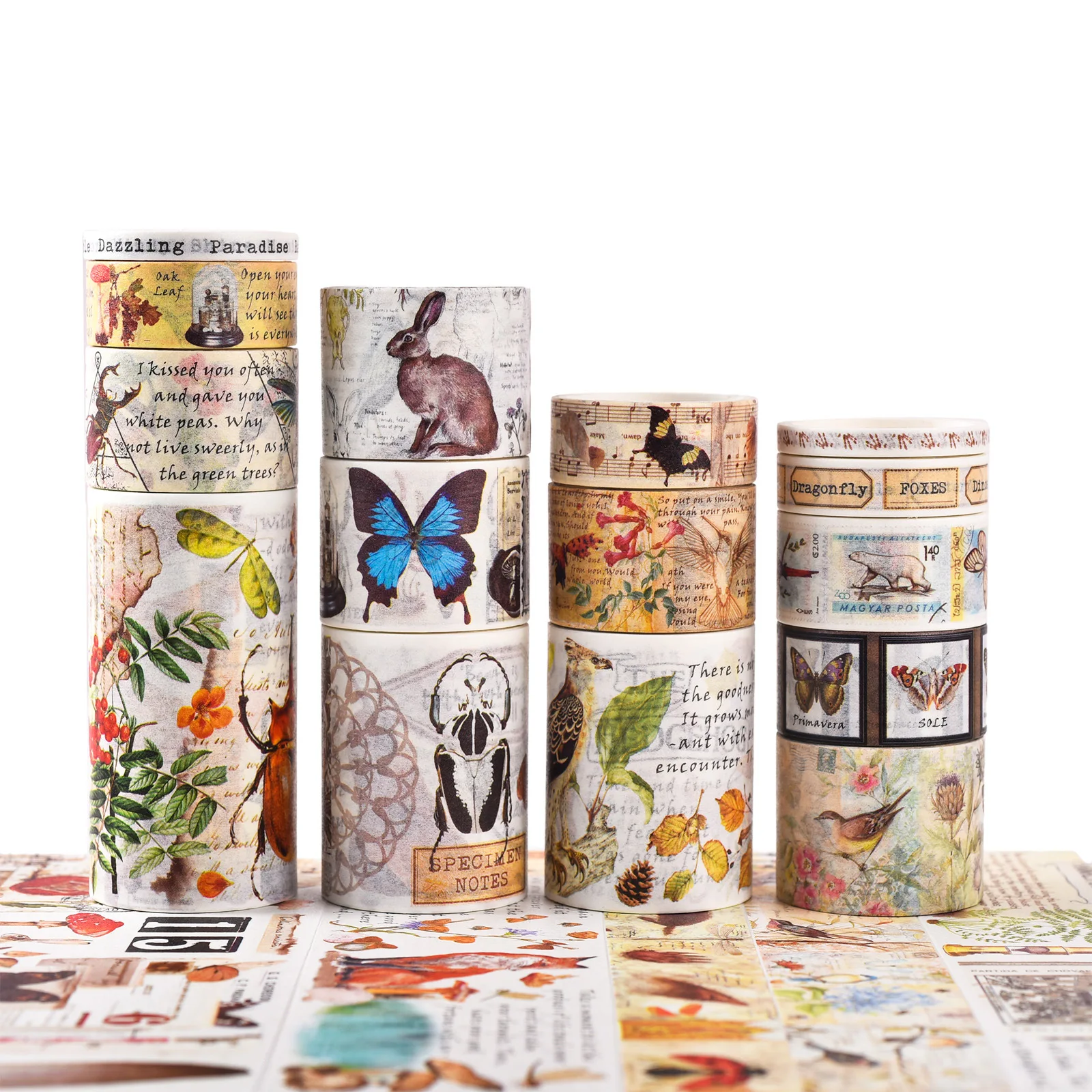 18PCS/Cutie Bandă Washi Set Retro Jurnal DIY Autocolante Decorative Scrapbooking Consumabile Jurnalizare Materiale de Papetărie Drăguț