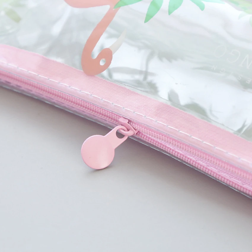1buc/lot Minunat Mici Proaspete Flamingo Creion Transparent Sac sac de Depozitare pen Husă de Rechizite Școlare Papetărie