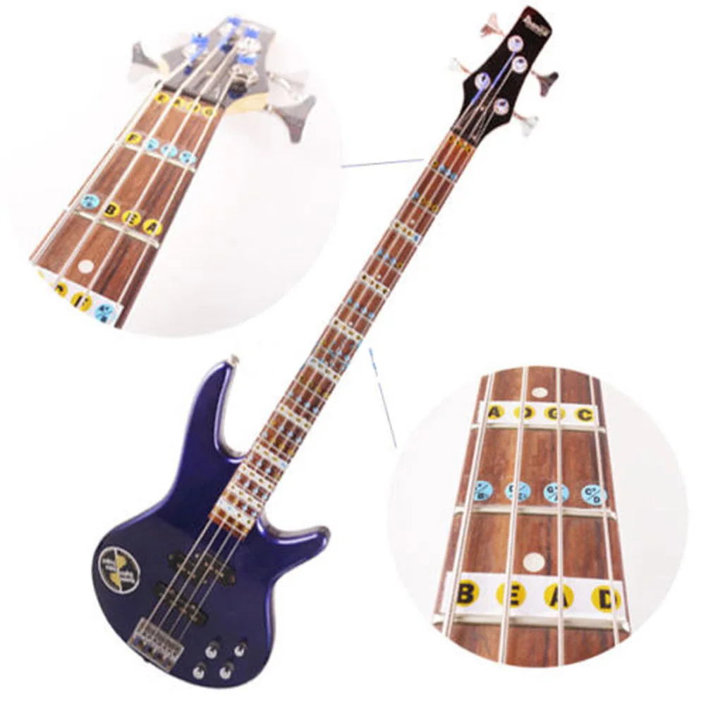 2 buc Bass Fretboard Autocolant Auto-adezivă 4-string Chitara Silabă Autocolant de Înlocuire Decor Instrument Muzical Accesorii