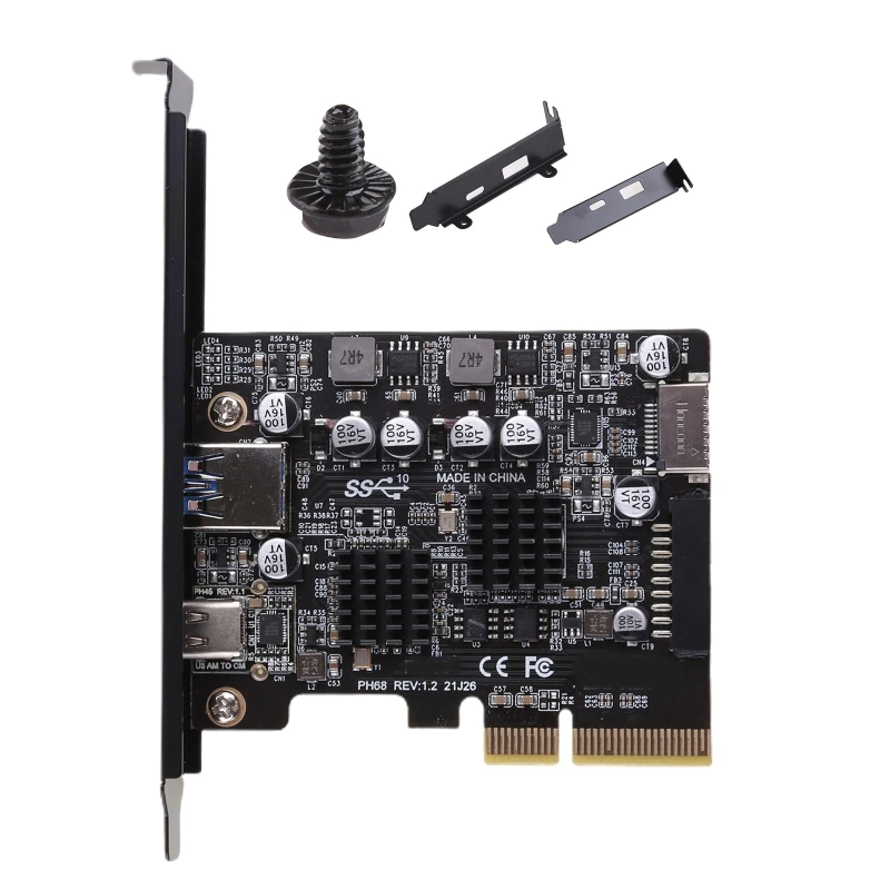 2 Porturi PCI-E 4X USB 3.2 Gen 2 de Tip C, Card de Expansiune fata Tip E 19P/20P Conector de 10 gbps Viteză maximă Transmisson
