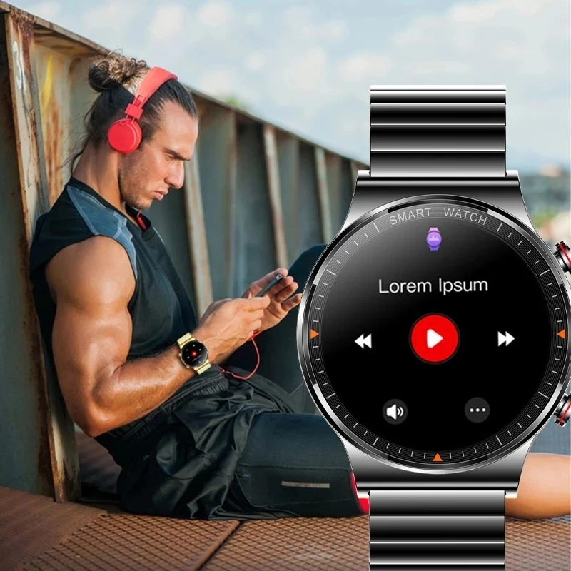 2021 Noi 454*454 ecran AMOLED Ceas Inteligent Bărbați Bluetooth Apel IP68 rezistent la apa music player link-ul de căști Bluetooth Smartwatch Bărbați