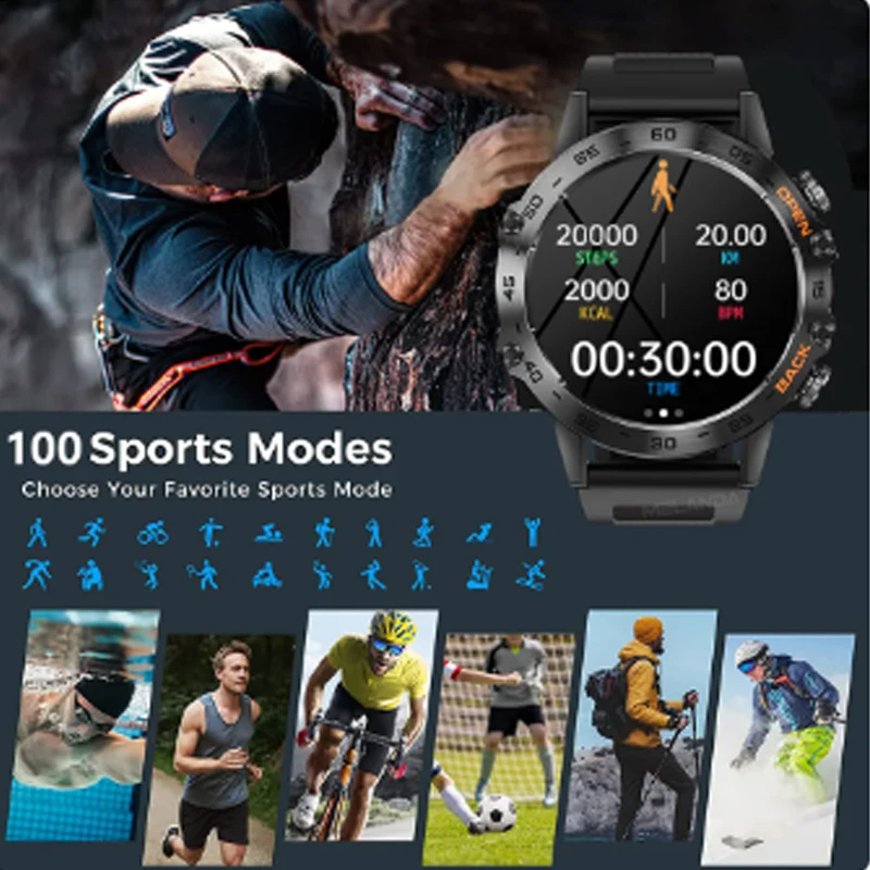 2023 Nou de apelare Bluetooth Ceas Inteligent Bărbați Impermeabil Sport Fitness Tracker Vreme Mens Smartwatch pentru ZTE Nubia VIVO V21E 5G/Y71T