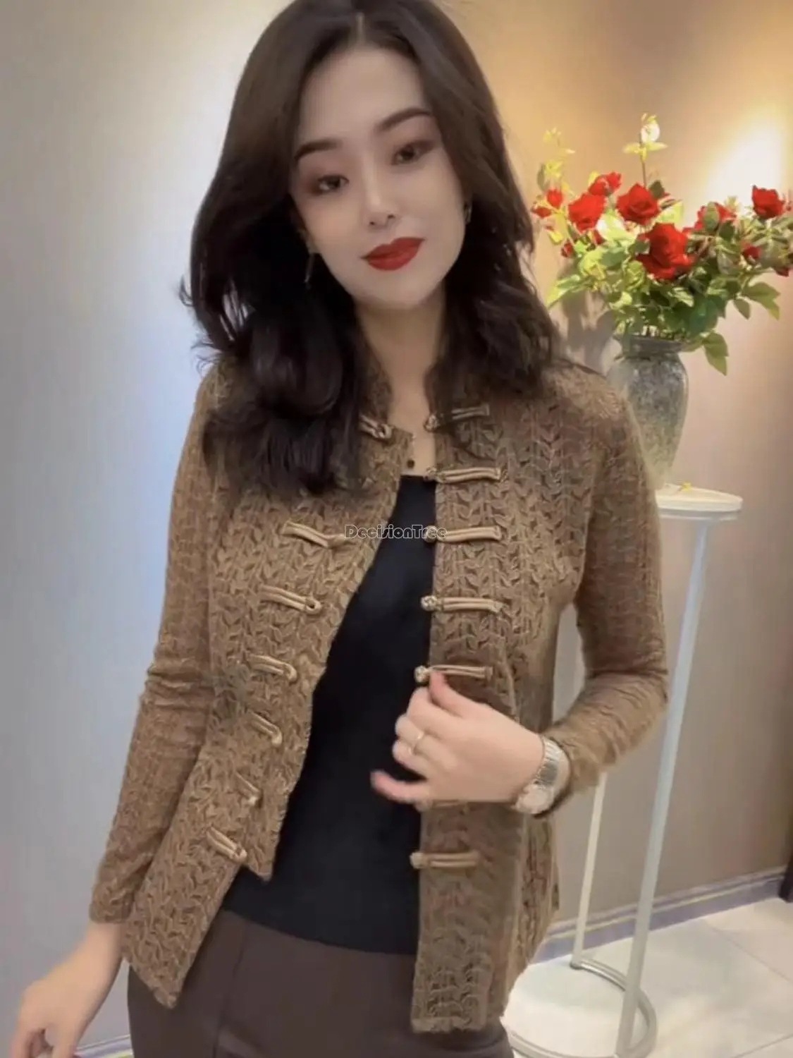 2023 noul stil chinezesc femei îmbunătățit tangsuits moda de zi cu zi palton lady cheongsam haina disc catarama unghii șirag de mărgele de epocă sacou