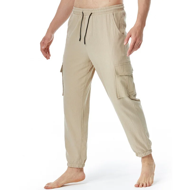 2023 Vara Noi Bărbați Liber Casual Mari de Culoare Solidă Versatil, Simplu Elastic Talie Pantaloni Pantaloni de Yoga Acasă Jambiere