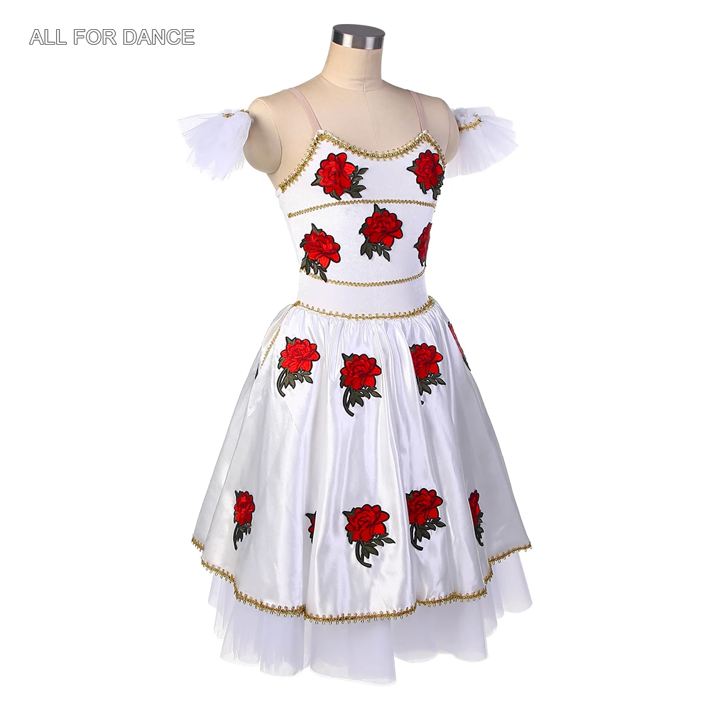 20521 Nou Dans Balet Tutu Dans Costum Flora Fete/Femei Performanță Etapă De Dans Rochie Cu Trandafiri
