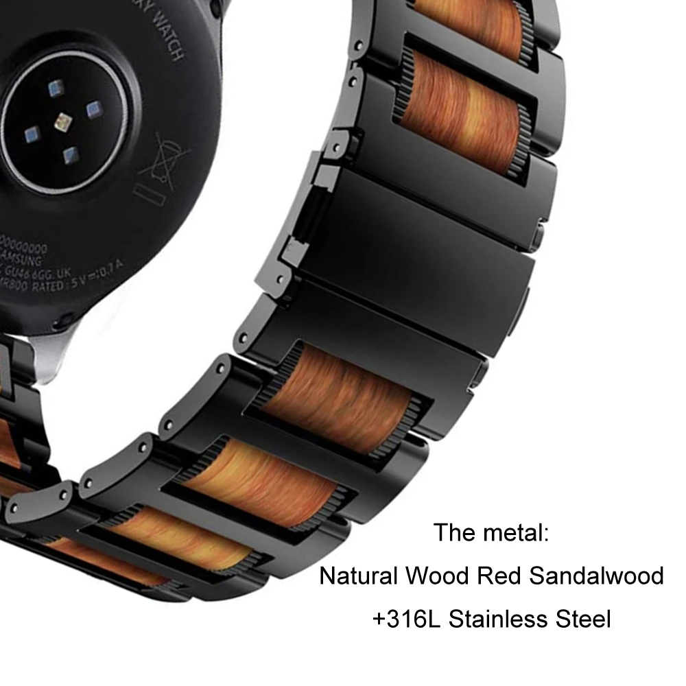22mm Lemn Metal Curea Pentru Samsung Ceas 46mm/de Viteze S3 Clasic/S3 Frontieră Bratara Huawei Watch 4/Pro GT/2/3 Amazfit GTR4 47mm