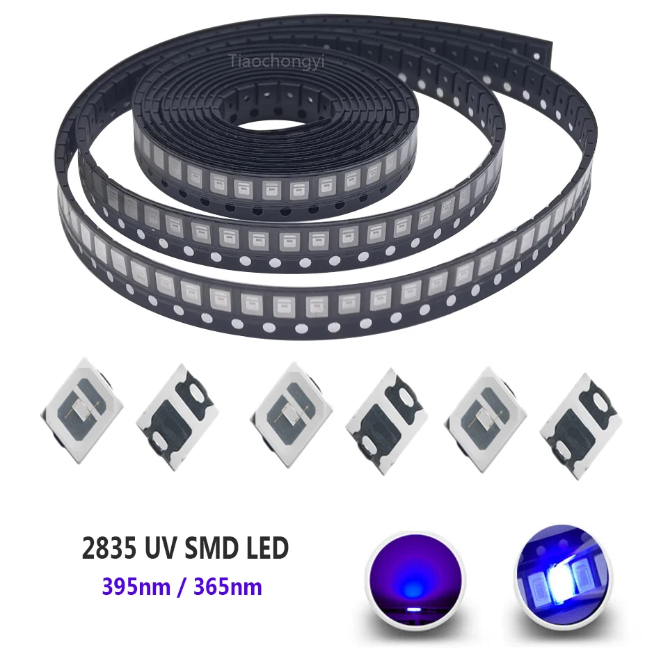 2835 SMD 3528 UV Lumina Violet chip lămpi ltraviolet 0,5 W 0.2 W 395nm 365nm LED-Diodă Emițătoare de Lumină LED-uri Bec
