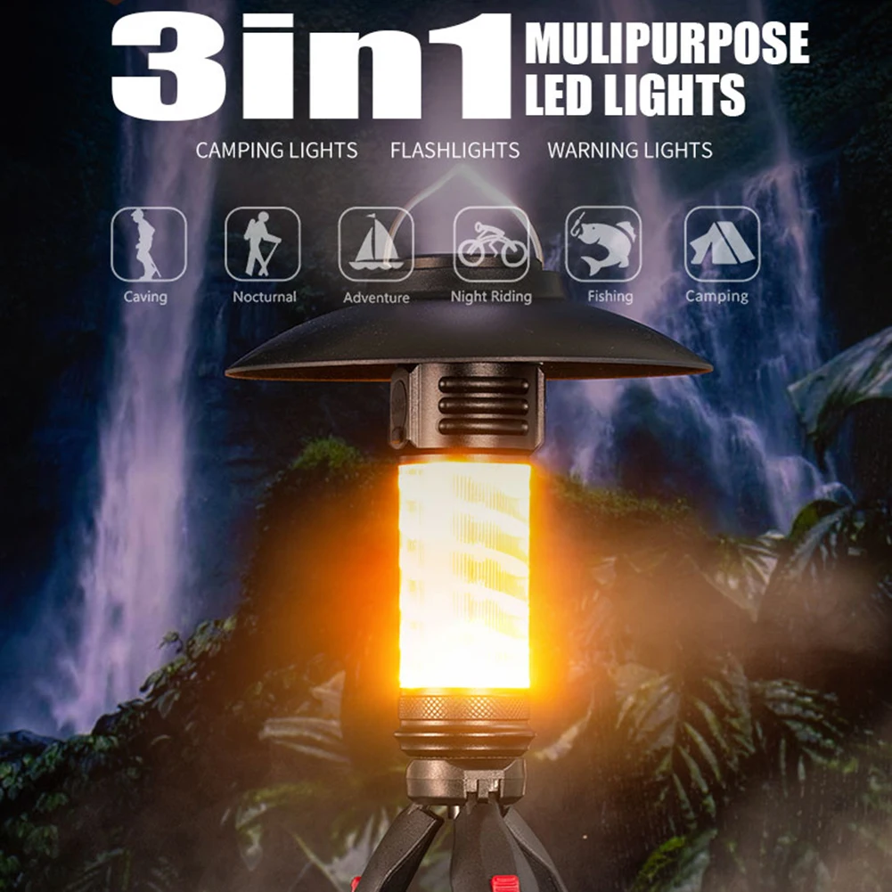 3 in 1 Portabila de Camping Lumina cu Trepied în aer liber Lanterna LED-uri Impermeabil Retro Felinar Camping 2000mAh pentru Pescuit Explorarea