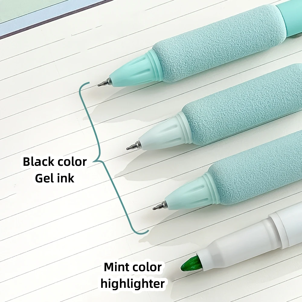 4 buc Branza de Menta Pixuri cu Gel & Marker Set 0.5 mm, Pix Negru de Cerneală și Culoare Marker pentru Scris A7456