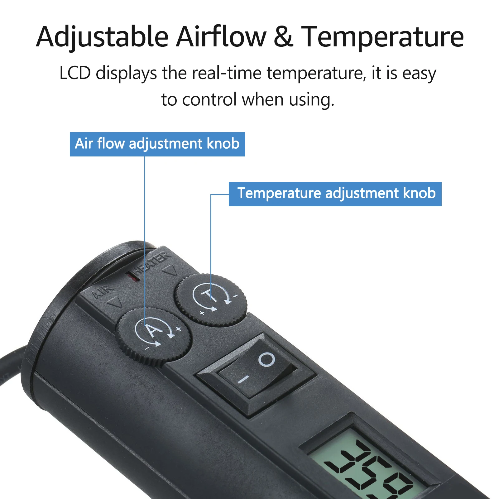 450W Portabil cu Temperatură Controlată Lipit de Căldură Aer Mașină de Dezlipit SMD Instrument cu Duze Display LCD Control fluxul de Aer