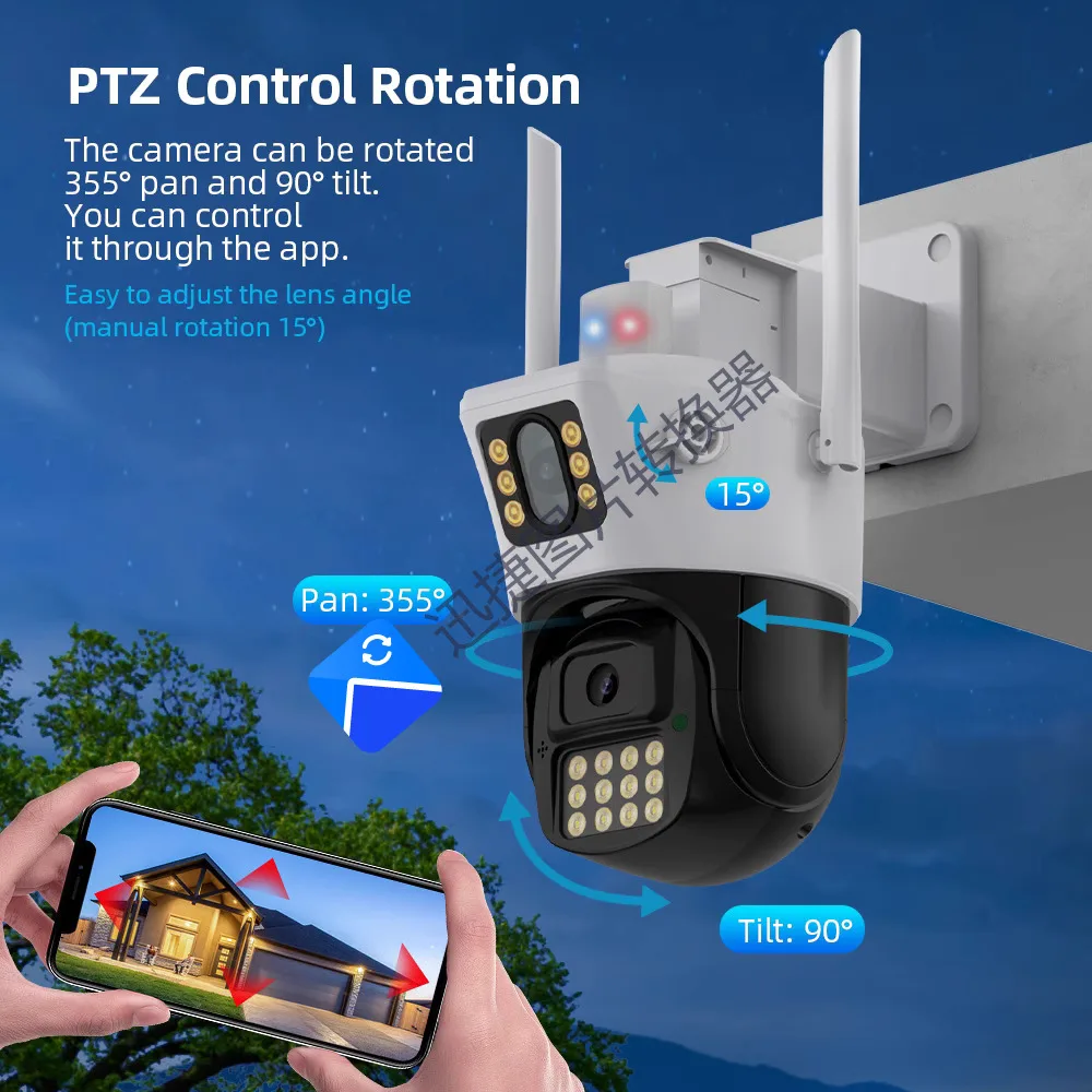 4MP UHD iCsee APP Dual Lens Camera IP Dome AI Umanoid de Detectare Plin de Culoare de Securitate CCTV Interfon Baby Monitor
