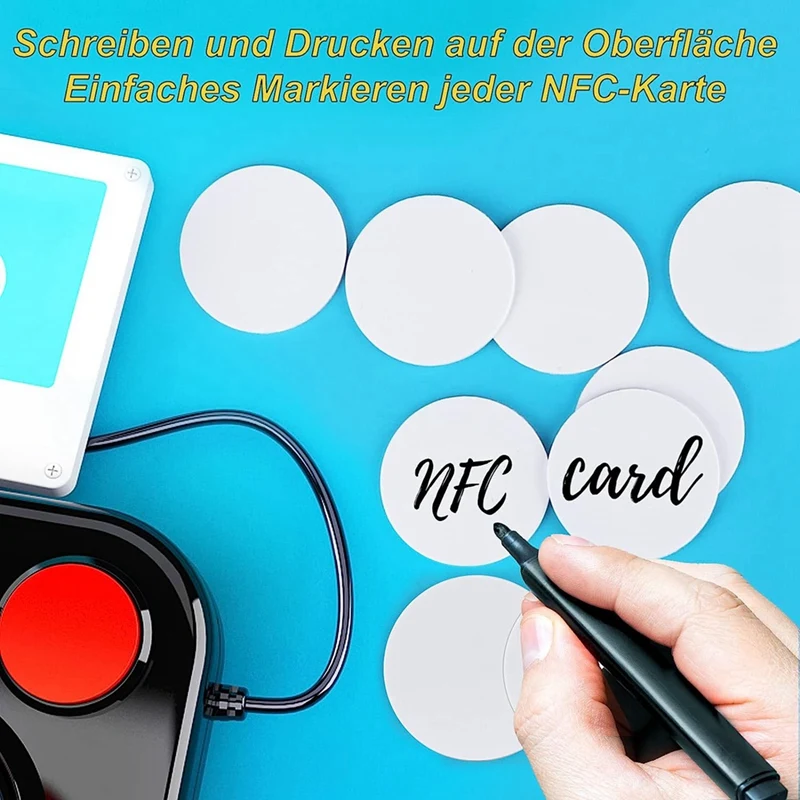 50 BUC Ntag215 Tag-uri NFC Monedă Carduri Blank Rewritable PVC NFC 215 Tag Rotund 25Mm / 1 Inch