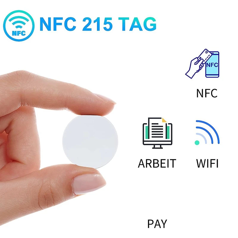 50 BUC Ntag215 Tag-uri NFC Monedă Carduri Blank Rewritable PVC NFC 215 Tag Rotund 25Mm / 1 Inch
