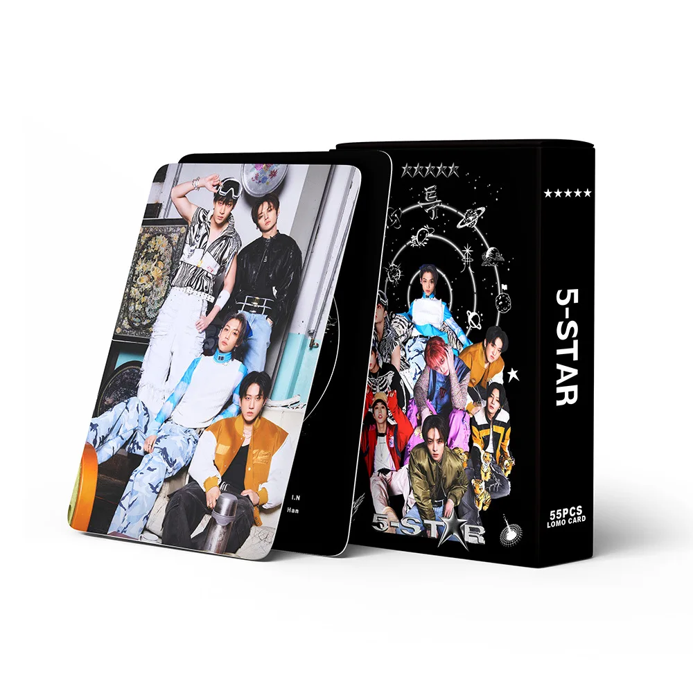 55Pcs/Set Kpop fără stăpân Copii Nou Album de 5 STELE Lomo Carduri Photocards cărți Poștale Cartele Foto Hyun-Jin Felix Imagine Poster Fanii Cadouri
