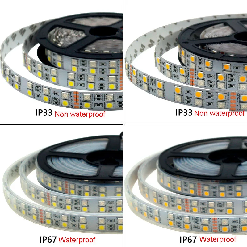 5M 12v 24V 5050 RGB+RGB RGB+Alb RGB+Alb Cald LED Banda 120 led-uri/m Rând Dublu Super-Luminos 25w/m rezistent la apa IP67 IP33 Acasă