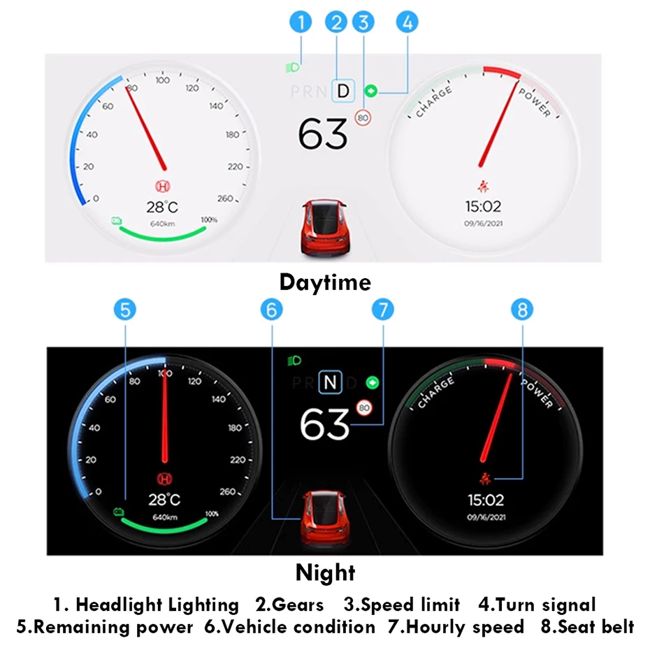 9Inch Digital Virtual Cockpit Pentru Tesla Model Y 3 2019-2023 tabloul de Bord Multimedia Vitezometru HUD tabloul de Bord CARPLAY GPS