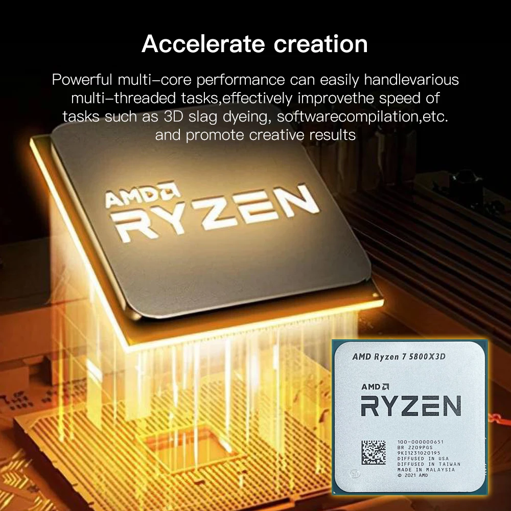 AMD Ryzen 7 5800X3D Cutie Novo CPU R7 5800X3D 8-Core 16-Fir Socket AM4 Cutie de Brand Procesor Fara Cooler Desktop Joc