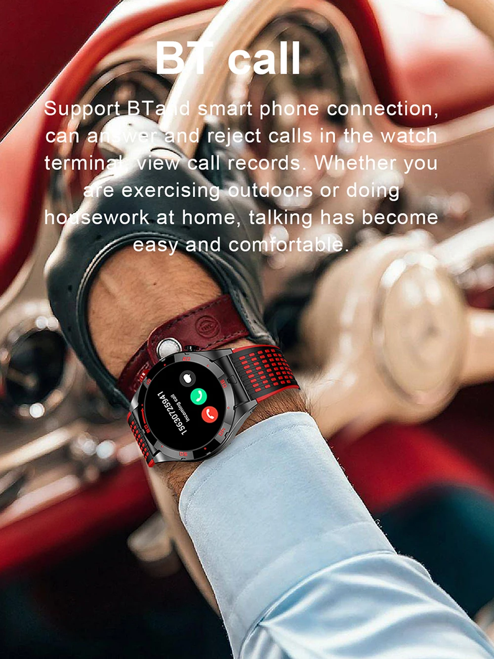 AMOLED HD Ecran rezistent la apa 100+ Moduri de Sport Ceasuri de apelare Bluetooth Ceas Inteligent de Ritm Cardiac tensiunea Arterială, Temperatura Smartwatch