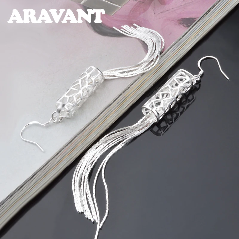 Aravant 925 De Argint Ciucuri Lungi Picătură Cercel Pentru Femei Fete Moda Bijuterii