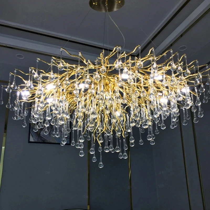 Artpad Dreptunghiulară Candelabru de Cristal Camera de zi Hol Hotel Corpuri de iluminat pentru Tavan Candelabru Modern Decorative, Lămpi cu Led-uri
