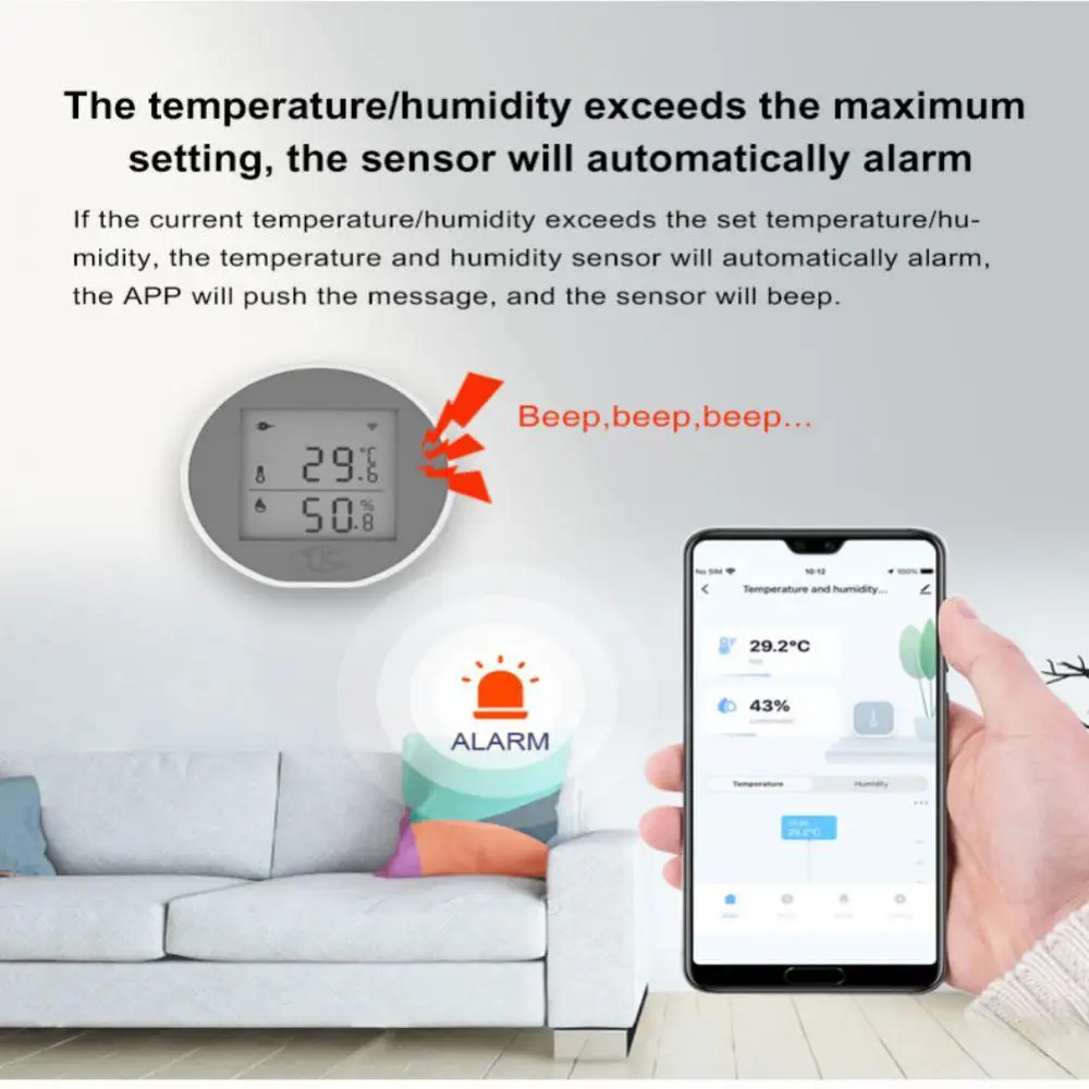 Aubess Tuya Inteligent De Temperatură Și Umiditate Senzor Wireless WiFi Calendarul De Temperatură Și Umiditate Monitorul Suporta Viața Inteligentă Alexa