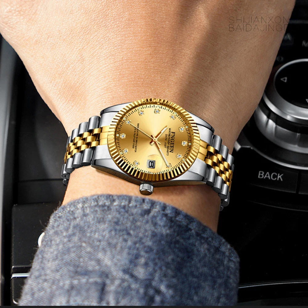 Aur de lux din Oțel Impermeabil Cuarț Ceasuri pentru Femei cu Transport Gratuit Diamant Decor Rochie Ceas de mână Elegant Doamnelor Ceasuri