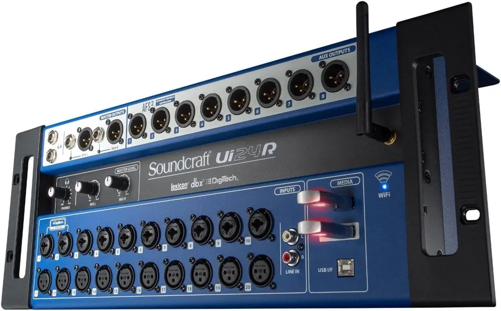 Autentic Gata pentru a navei Soundcraft Ui24R 24-canal controlat de la Distanță, Mixer Digital