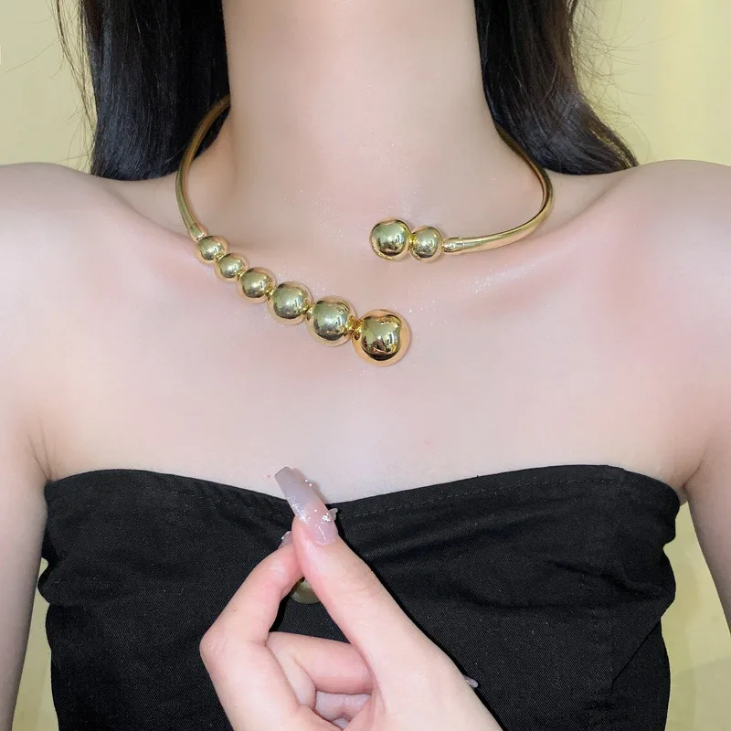 Avansate Simplu Temperament Moda Retro Șirag De Mărgele Rotunde Clavicula Lanț Colier Pentru Femei De Moda Coreeană Coliere Bijuterii Cadouri