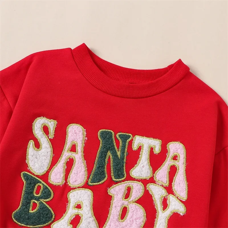 Bebe De Craciun Romper Baby Girl Boy Scrisoare Lungă Maneca Tricou Santa Body Vesel Mini Salopeta