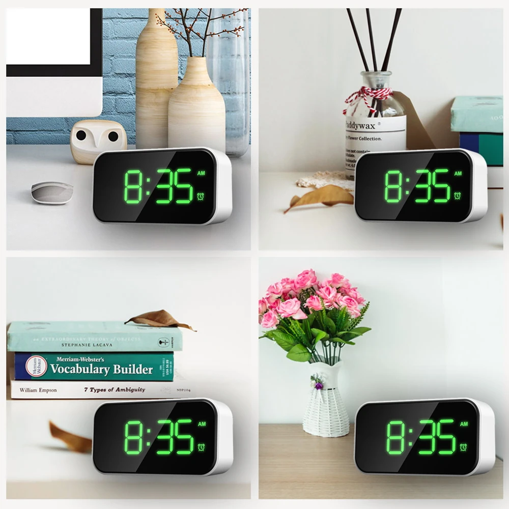Ceas cu Alarmă Digital USB de Încărcare Completă Oglinda de pe Desktop de Afișare Bucatarie de Birou, Ceasuri de Alarmă, Ceasuri Digitale Pentru Dormitoare