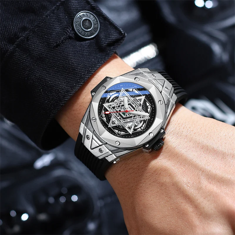 CHENXI Barbati Sport Watch de Brand de Top de Lux Militar Armata Impermeabil Star de sex Masculin Ceas Silicon Cuarț Om de Afaceri Ceas 8252