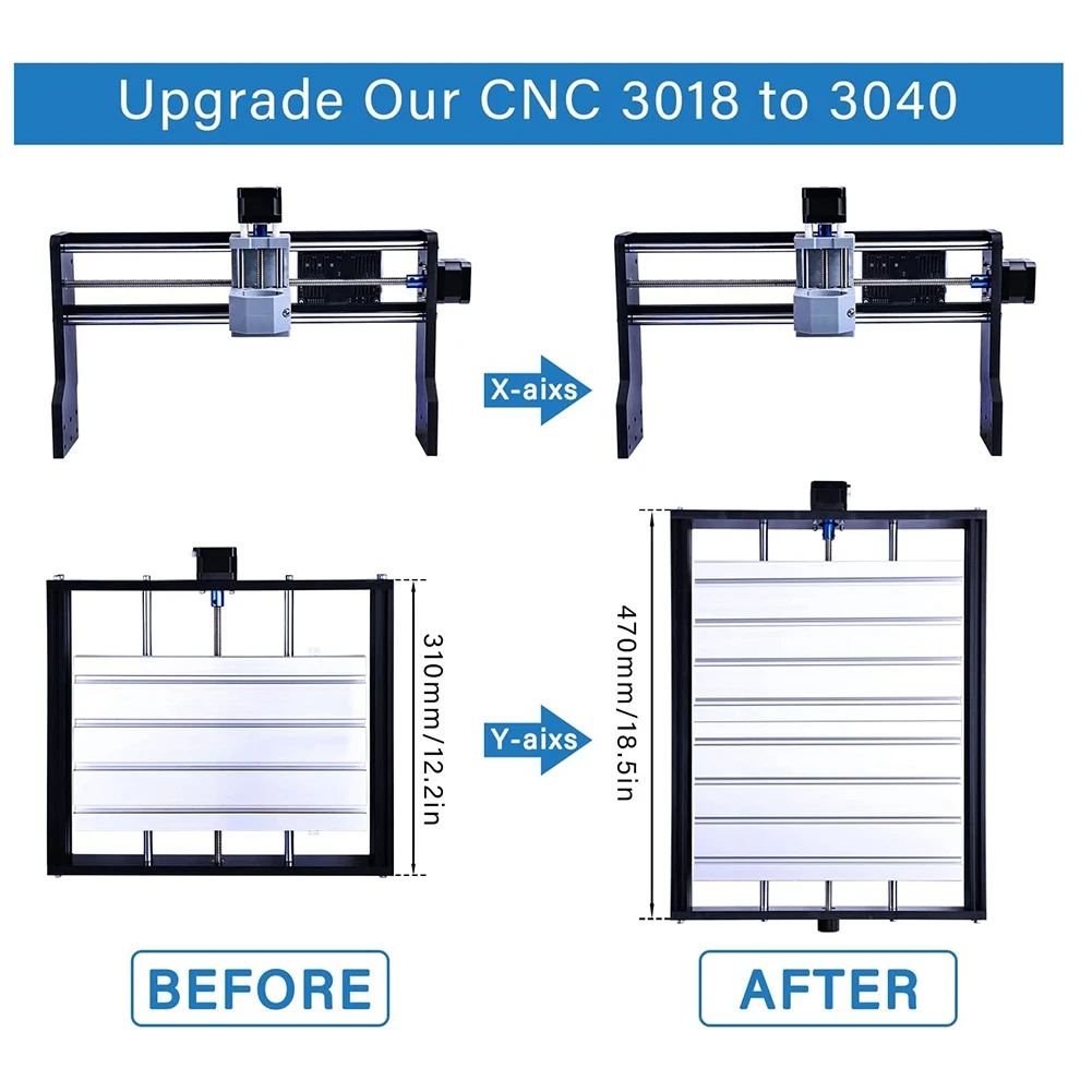 CNC 3018 Gravor Kit de Upgrade pentru a face Upgrade 3018 la 3040 pentru Axa X Upgrade & Y-Axa Extensie