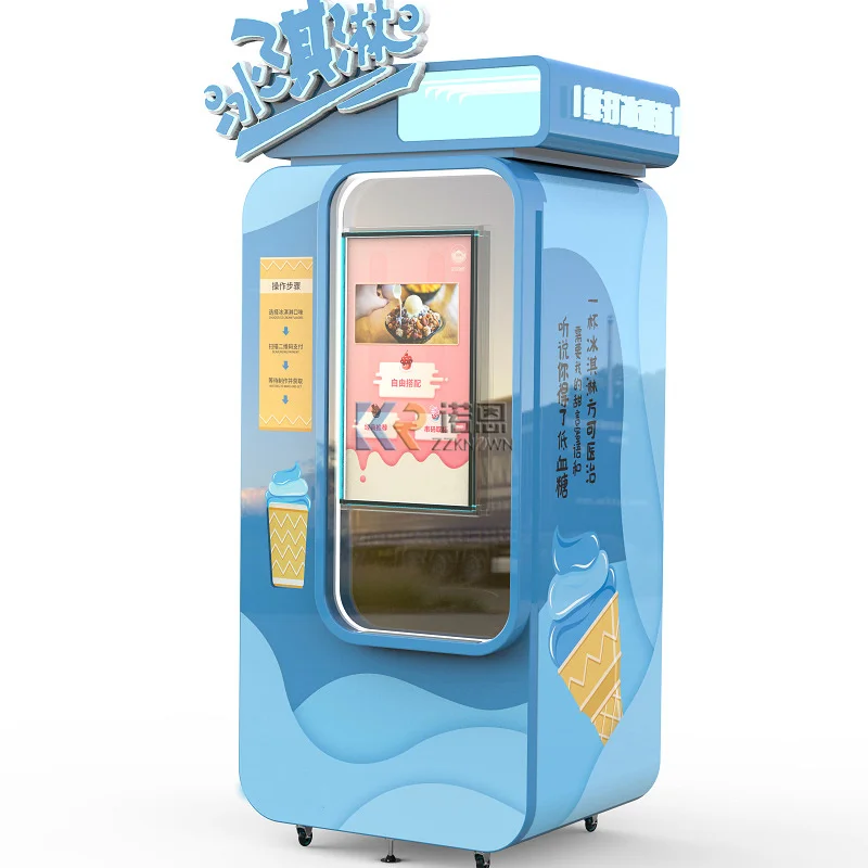 Complet Automat Crema Moale De Gheață Automat Card De Credit Care Funcționează Cu Monede De Alimente Congelate Automat